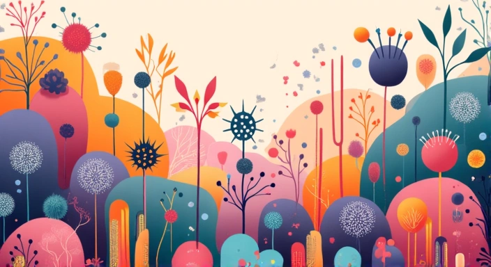 Healthy Gut Microbiome Illustration